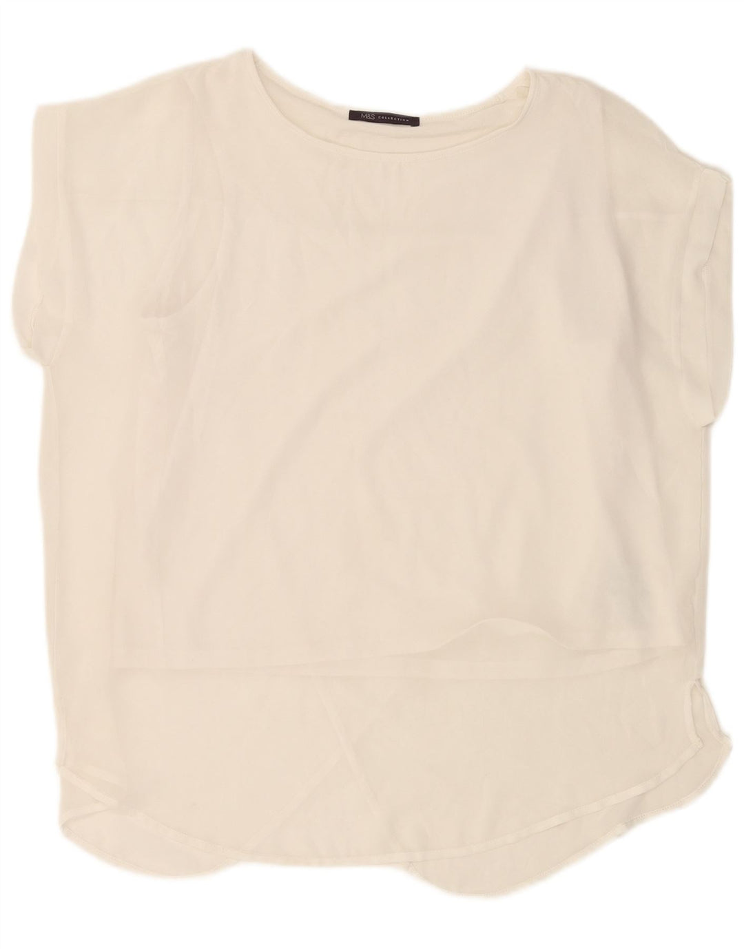 Top camicetta da donna Marks & Spencer UK 18 XL poliestere bianco sporco