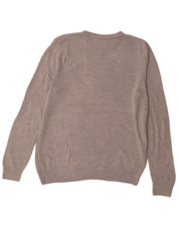 Maglione maglione girocollo da uomo Marks & Spencer grigio medio in acrilico