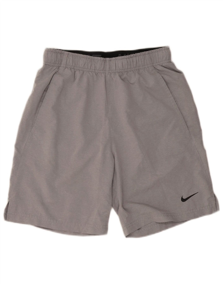 Pantaloncini sportivi NIKE Dri Fit da uomo piccoli in poliestere grigio