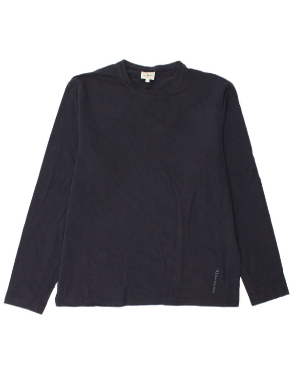 Calvin Klein Jeans Top da uomo a maniche lunghe 2XL in cotone blu navy