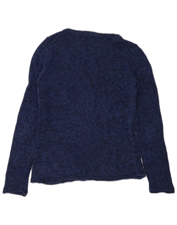 Maglione maglione da donna con scollo a V Eddie Bauer UK 6 XS blu navy screziato
