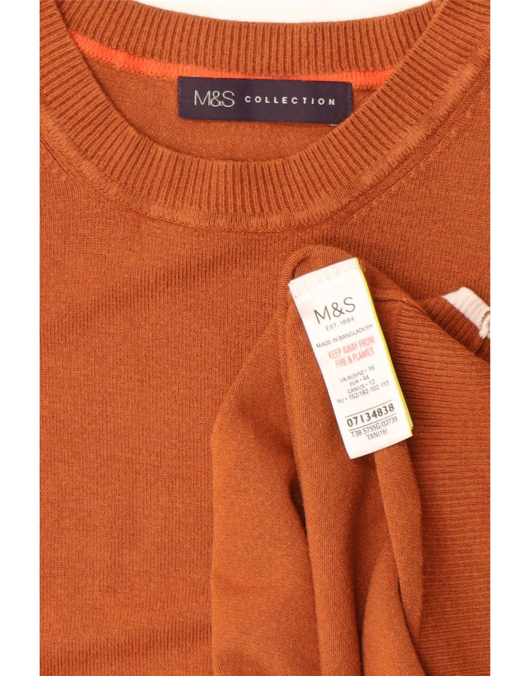Maglione maglione con scollo a barca da donna Marks & Spencer UK 16 grande marrone