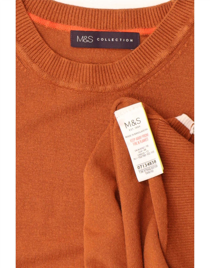 Maglione maglione con scollo a barca da donna Marks & Spencer UK 16 grande marrone