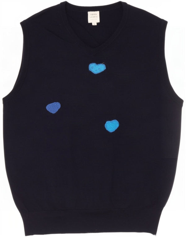 Canotta con grafica da donna John Lewis UK 14 Lana merino media blu navy