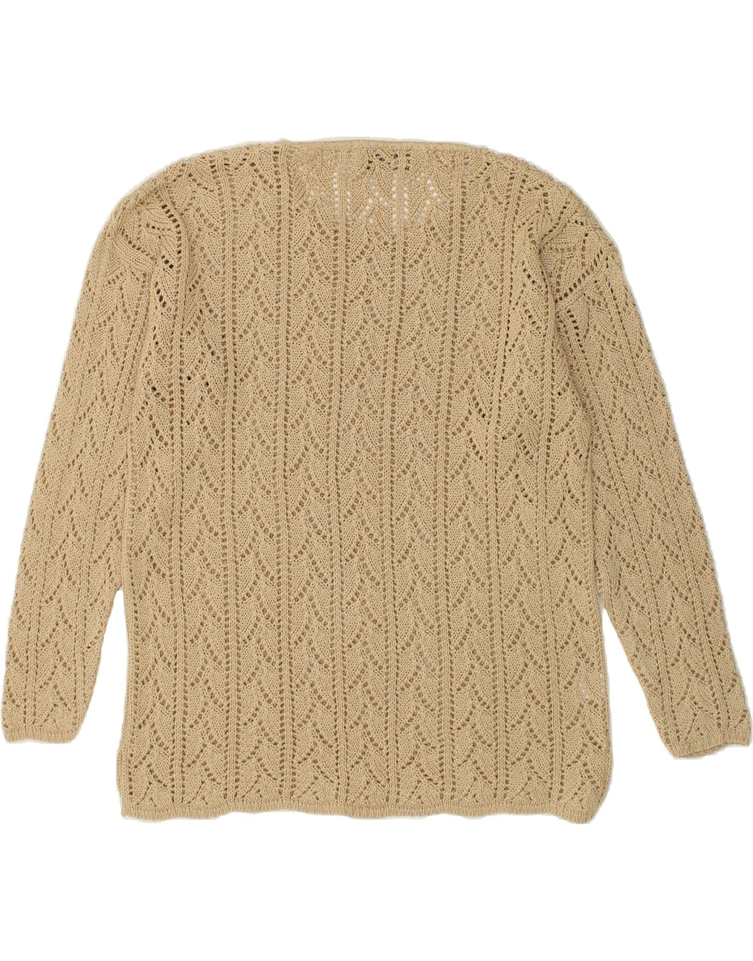 STEFANIA Womens See Through Crew Neck Jumper Sweater UK 16 Large Brown | Vintage Stefania | Thrift | Second-Hand Stefania | Used Clothing | Messina Hembry 