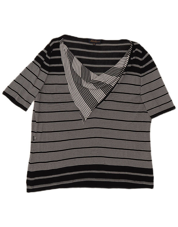 Camicetta da donna Luisa Spagnoli Top UK 18 XL Viscosa a righe nere