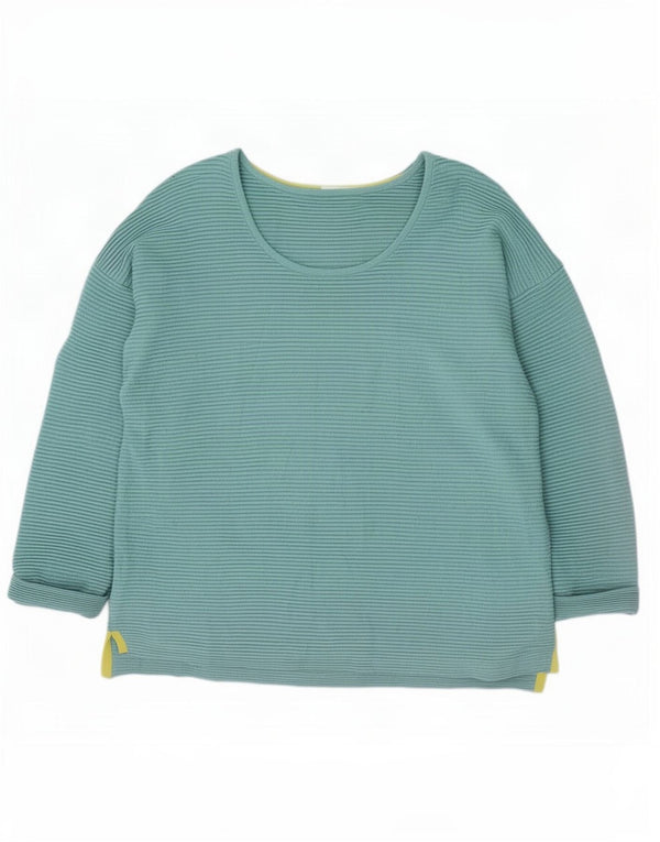 Top oversize da donna a maniche lunghe di White Stuff UK 16 grande cotone blu