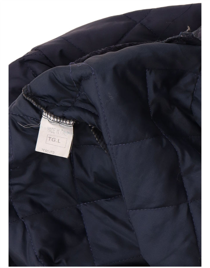 WILKES&AKERMAN Giacca trapuntata da uomo UK 40 Large Blu Navy in poliammide