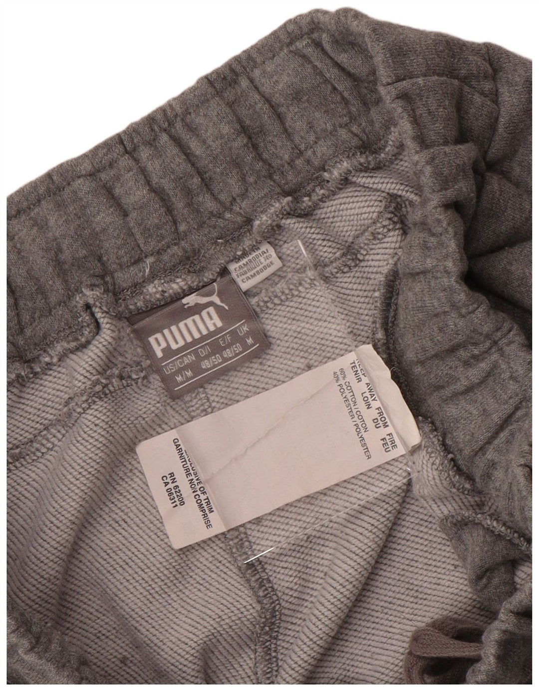 Pantaloni da tuta con grafica PUMA da uomo in cotone mélange grigio medio