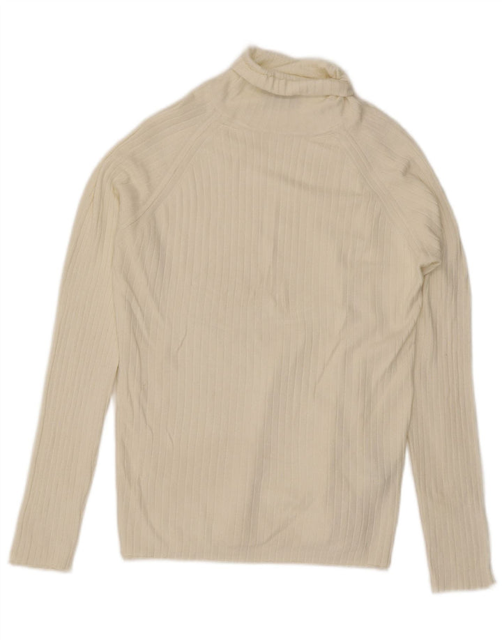 Maglione Zara da uomo a collo alto, grande, in viscosa bianca