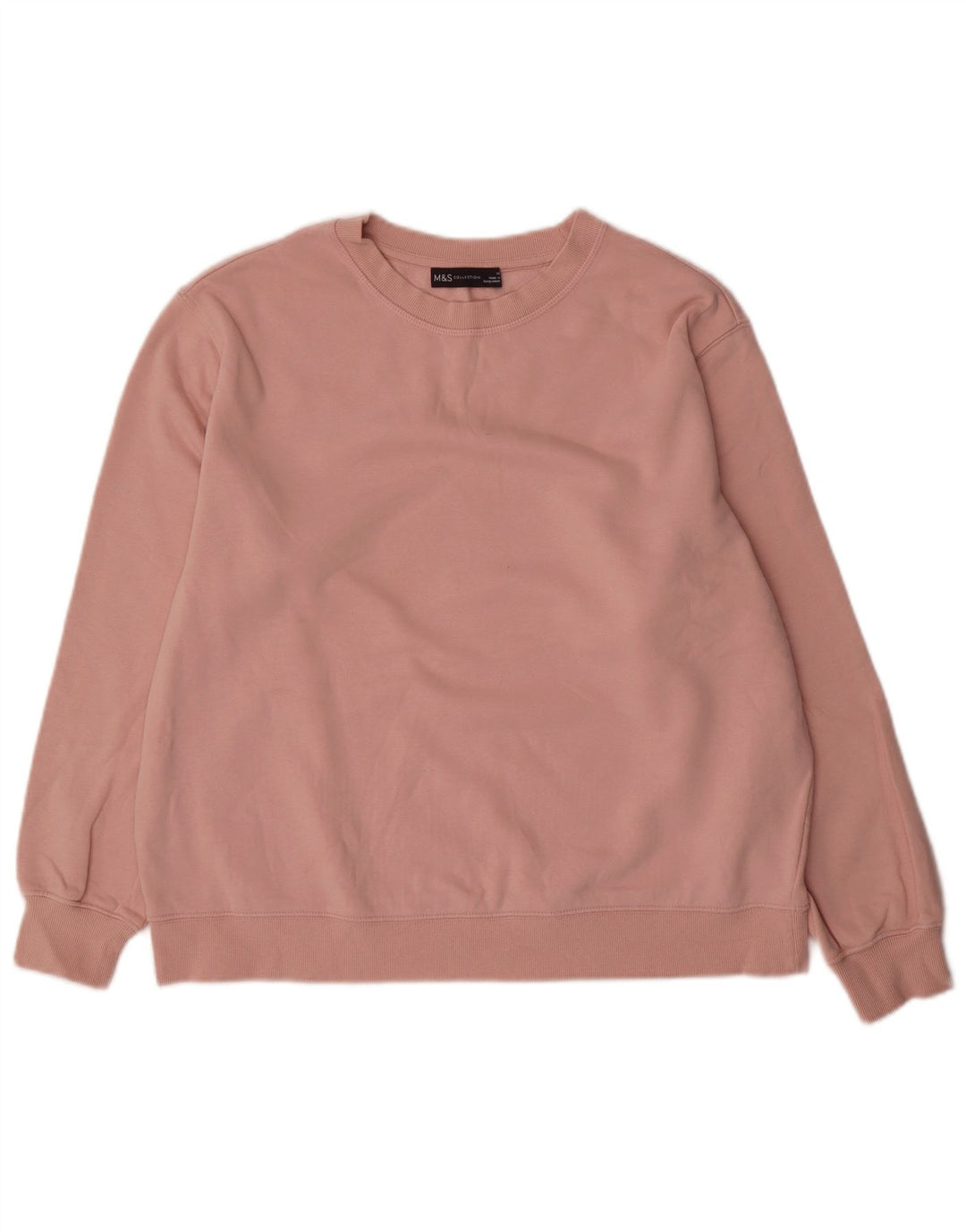 Felpa oversize da donna Marks & Spencer UK 14 cotone rosa medio