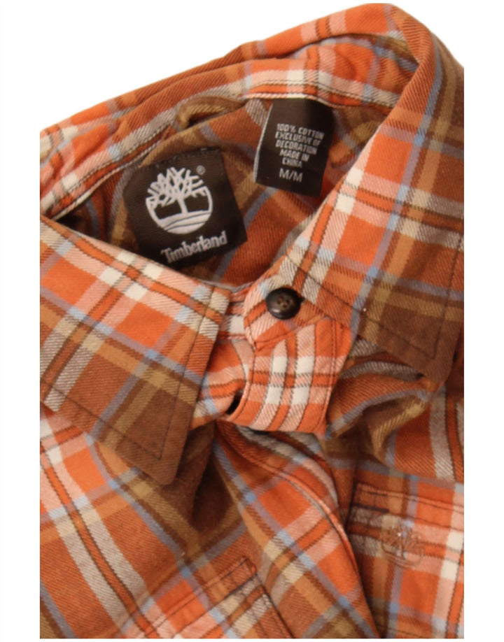 Camicia in flanella da uomo Timberland in cotone a quadri marrone medio