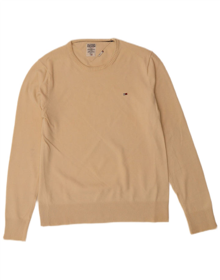 TOMMY HILFIGER Maglione girocollo da uomo piccolo in cotone beige