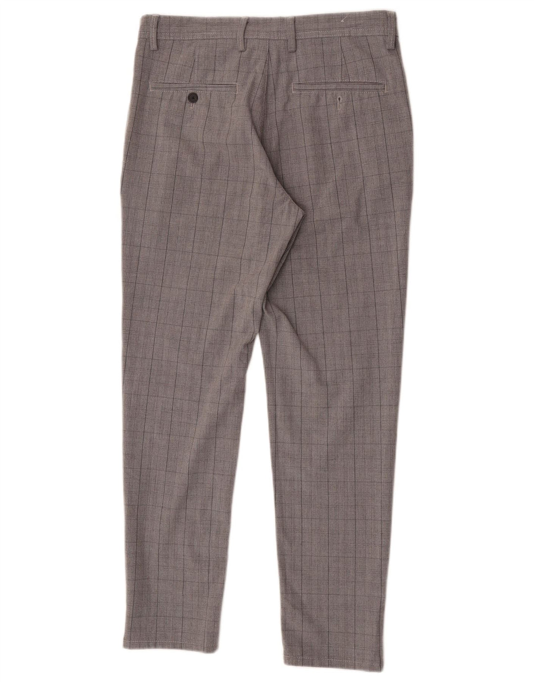 Pantaloni chino slim da uomo Zara EU 38 Small W30 L28 Poliestere a quadri grigi