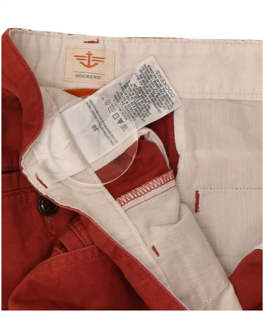 DOCKERS Pantaloncini cargo da uomo W38 XL Cotone rosso