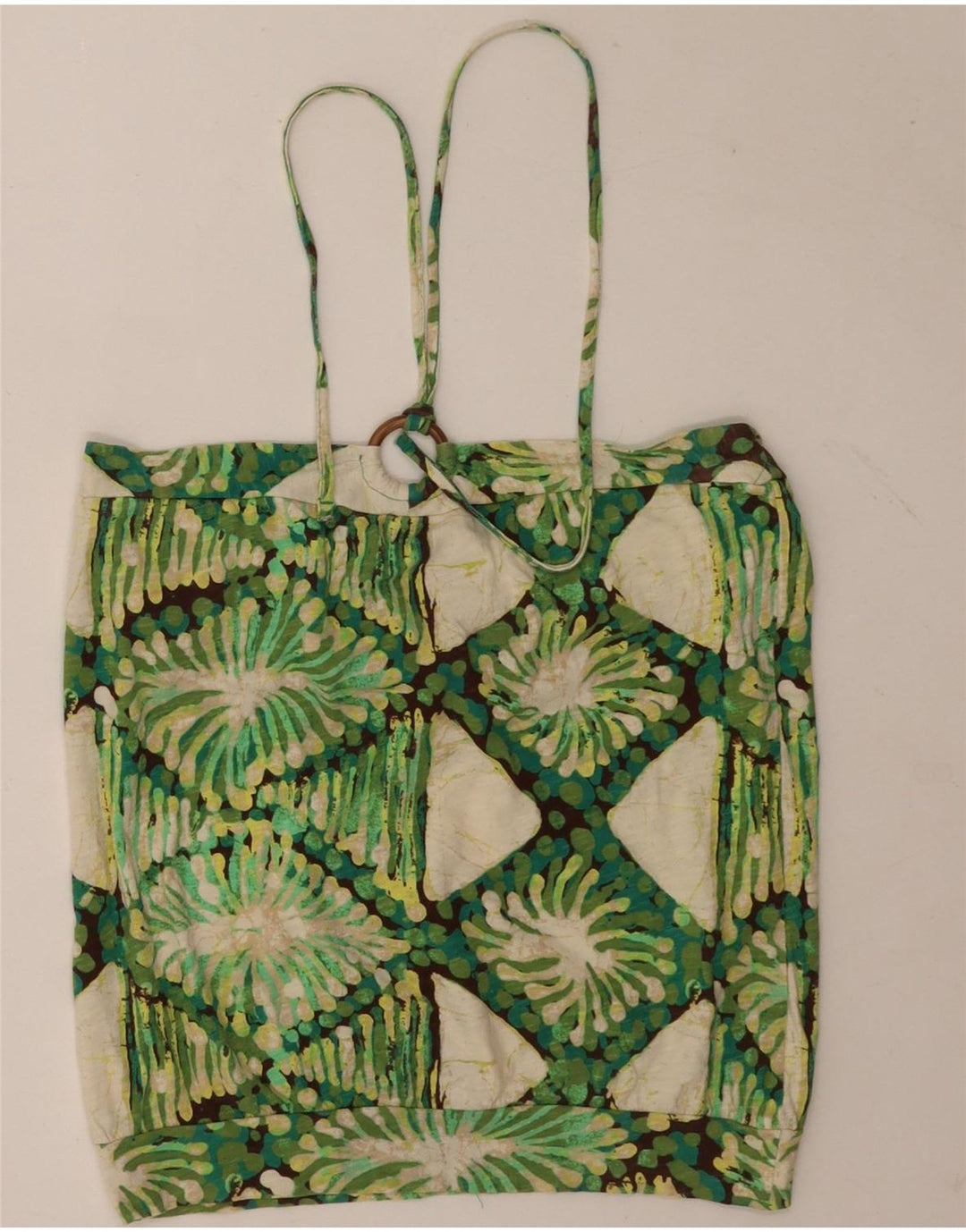Gap Top corto da donna alla caviglia UK 12 Verde medio Argyle/Diamond Cotton