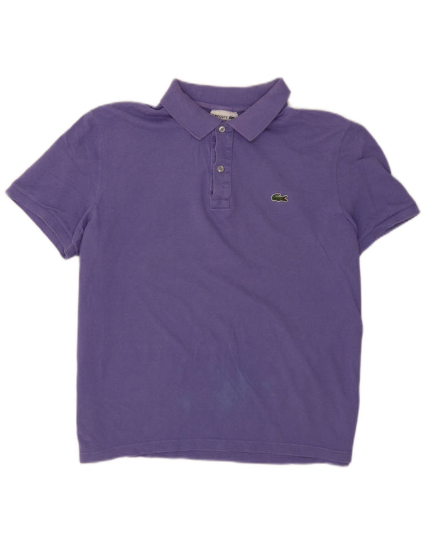 Polo da uomo slim fit Lacoste taglia 6 XL in cotone viola