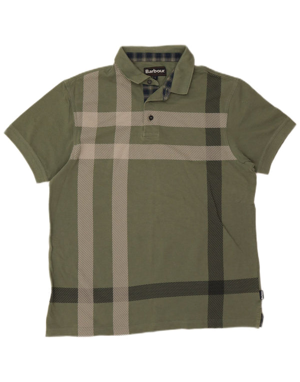 Polo da uomo Barbour a quadri verdi grandi