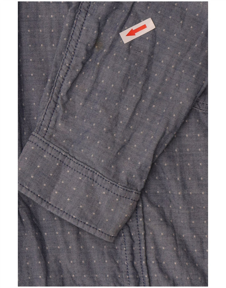 Camicia da uomo Jack & Jones grande in cotone maculato blu