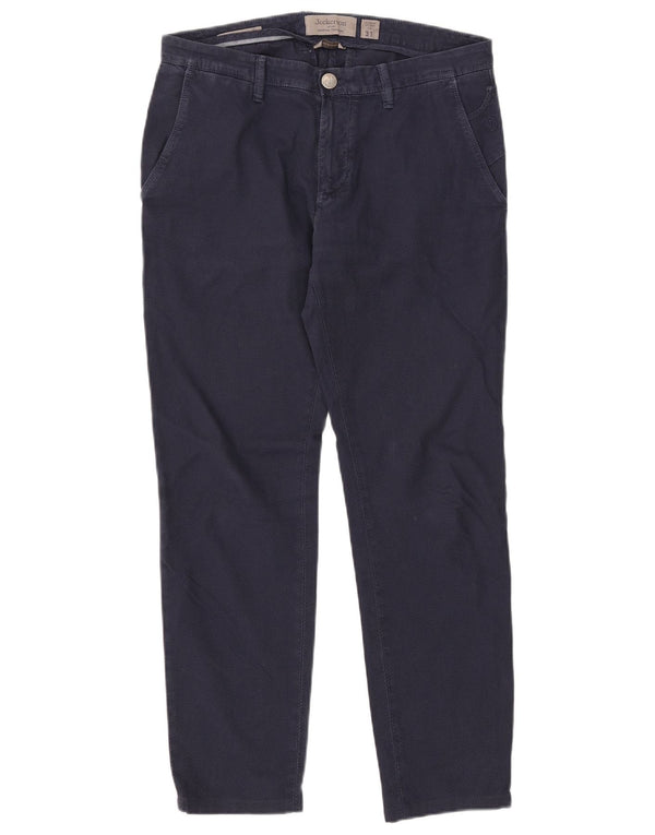 Pantaloni chino slim da uomo Jeckerson W31 L29 cotone blu navy