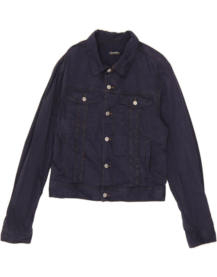 ELVSTROM Womens Crop Denim Jacket IT 52 2XL Navy Blue Vintage Elvstrom and Second-Hand Elvstrom from Messina Hembry 