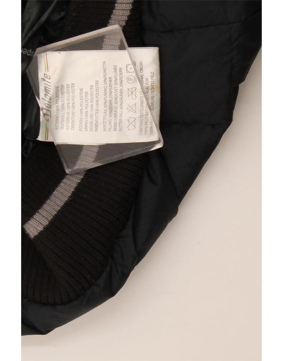 DOLOMITE Giacca imbottita con cappuccio da uomo UK 36 Small Poliestere nero