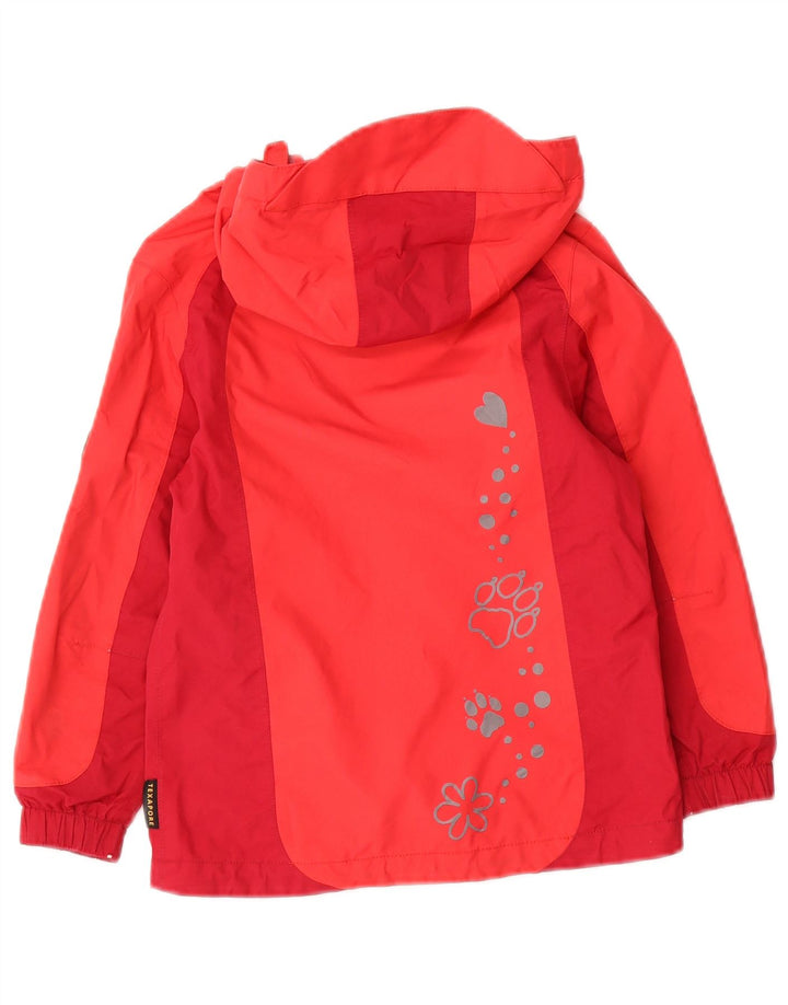 Giacca antipioggia con cappuccio per ragazzi Jack Wolfskin 4-5 anni Poliammide color block rosso