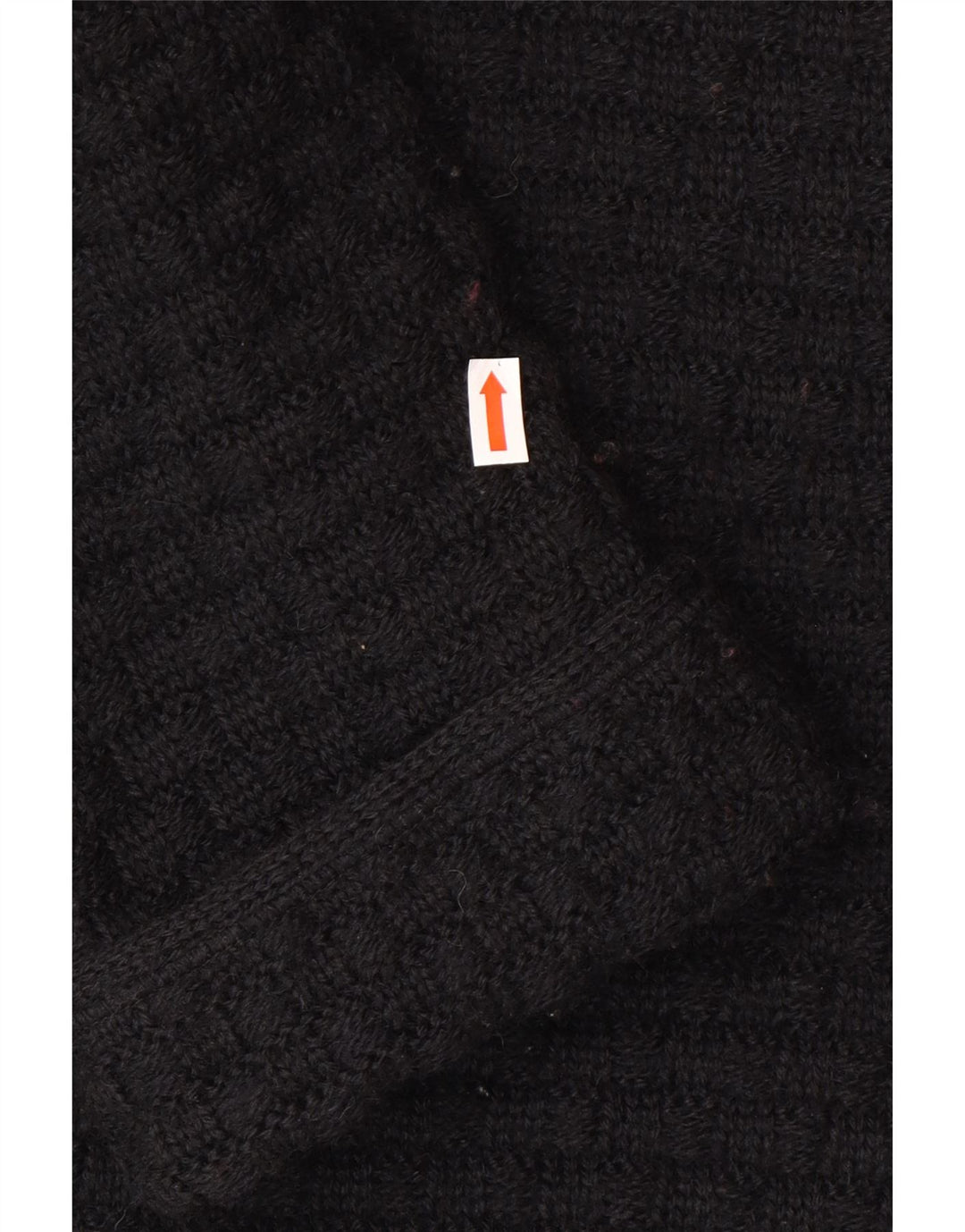 Maglione cardigan da donna vintage UK 12 lana nera media