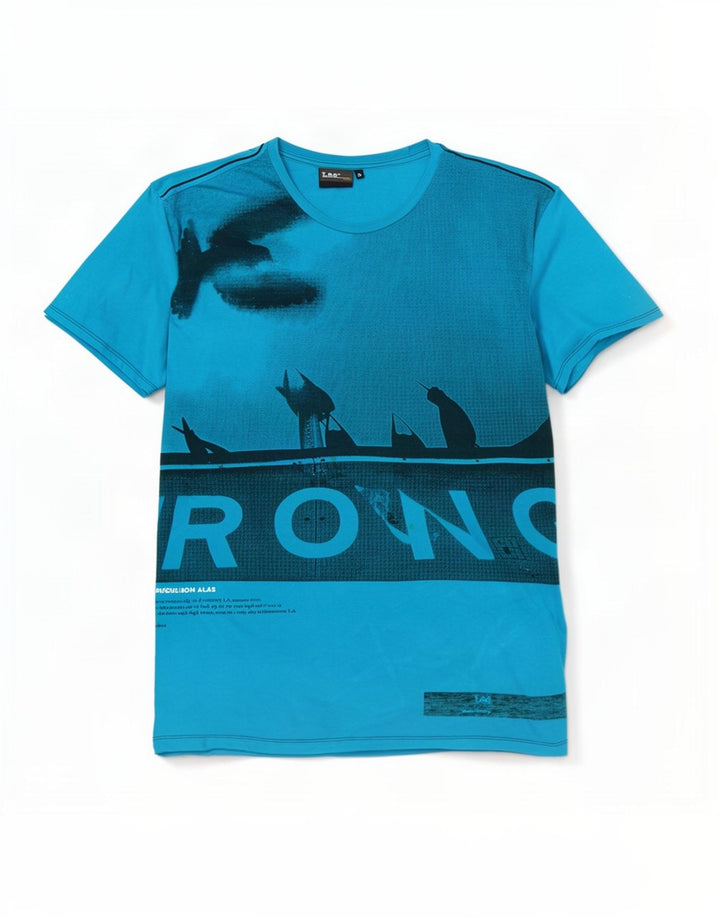 Maglietta grafica da uomo Lee Top XL in cotone blu