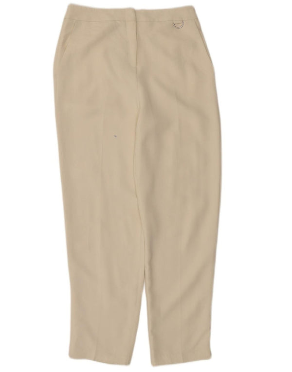 Pantaloni chino a vita alta da donna Topshop UK 12 medi W30 L30 bianco sporco