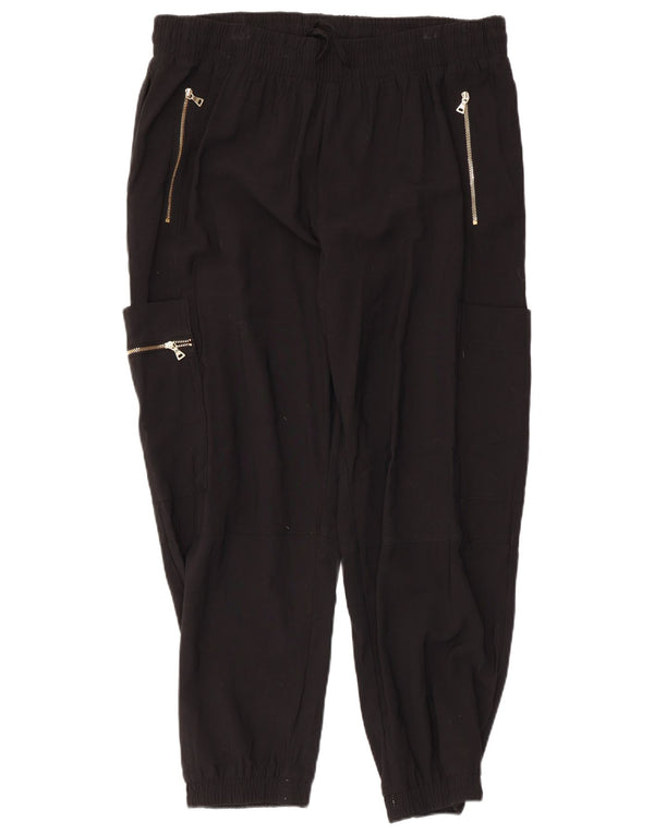 Marks & Spencer Womens Joggers Cargo Trousers UK 18 XL W34 L26 Black