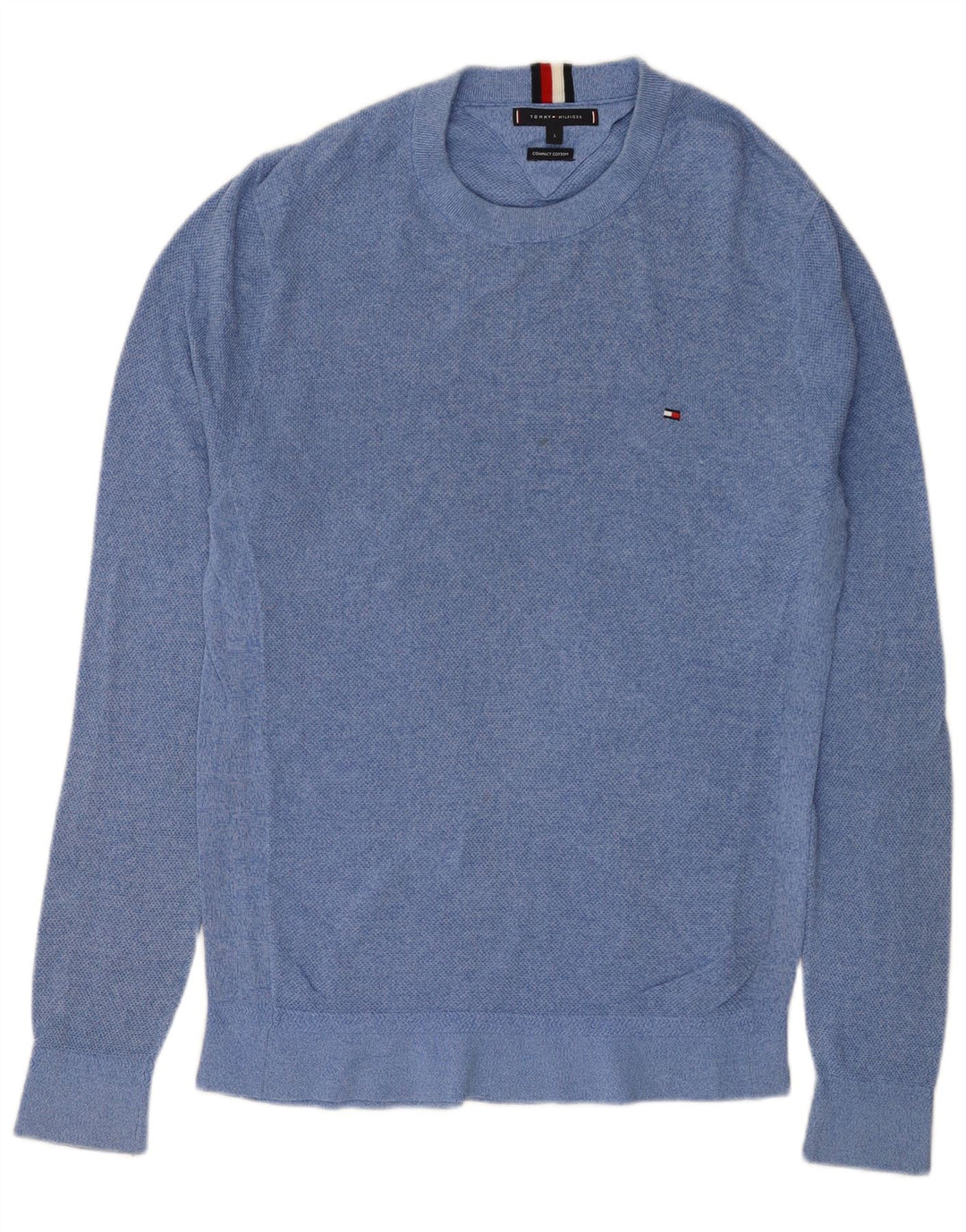 TOMMY HILFIGER Maglione maglione girocollo da uomo grande cotone blu