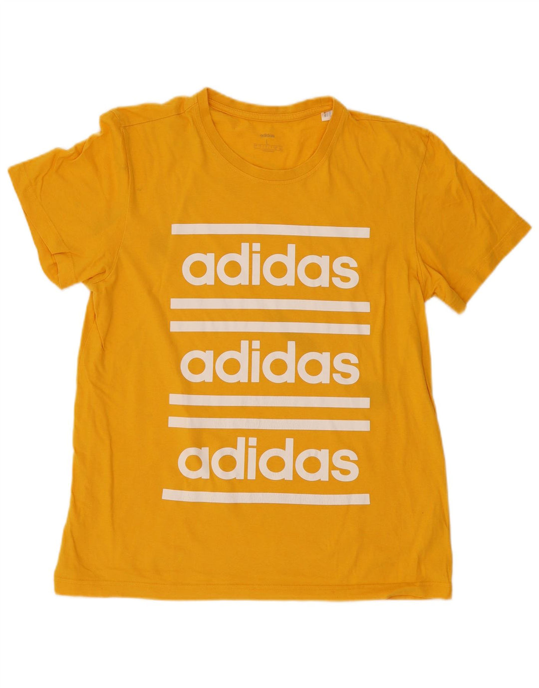 T-shirt grafica da uomo Adidas Top grande in cotone giallo