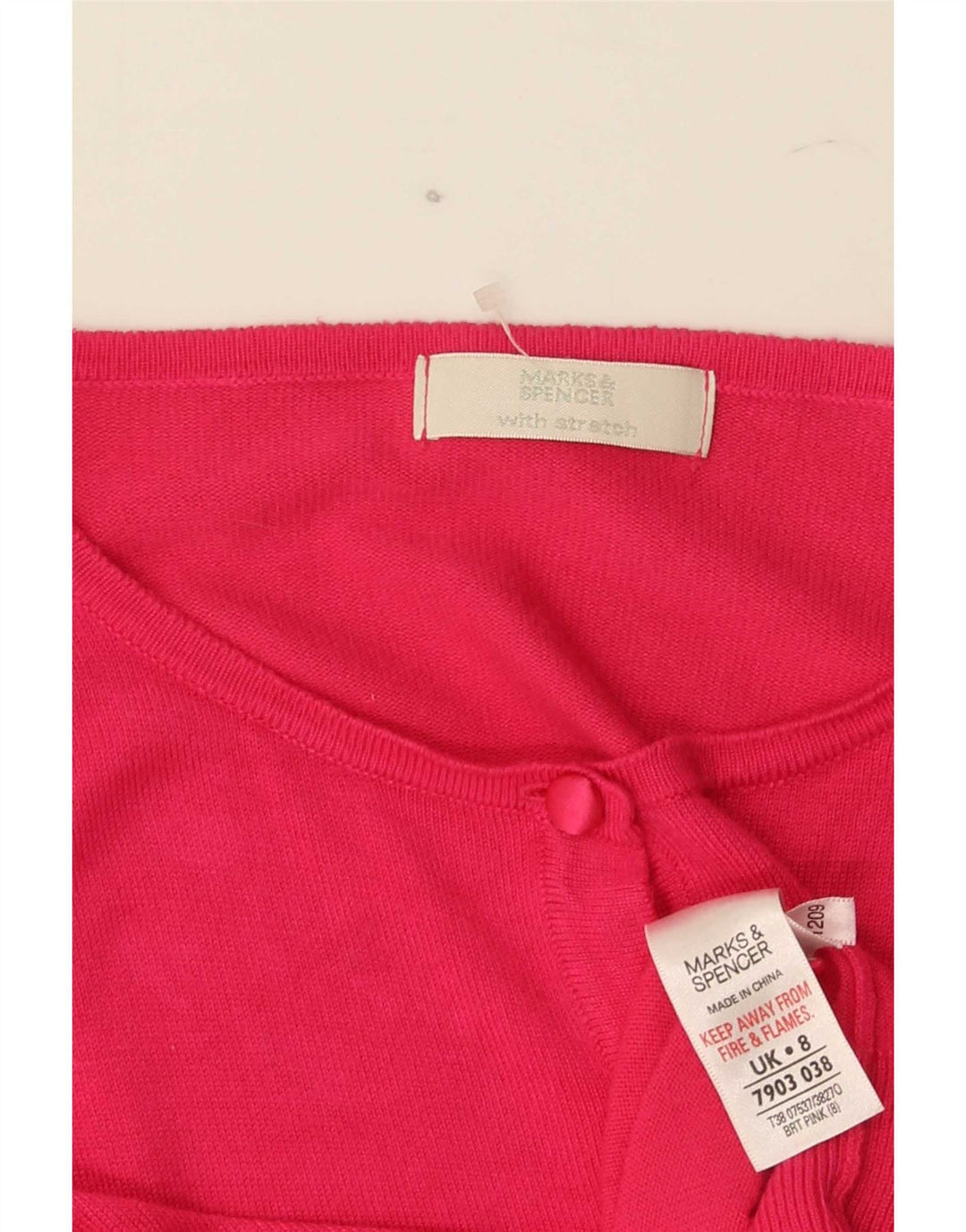 Maglione cardigan da donna Marks & Spencer UK 8 Small Rosa Viscosa