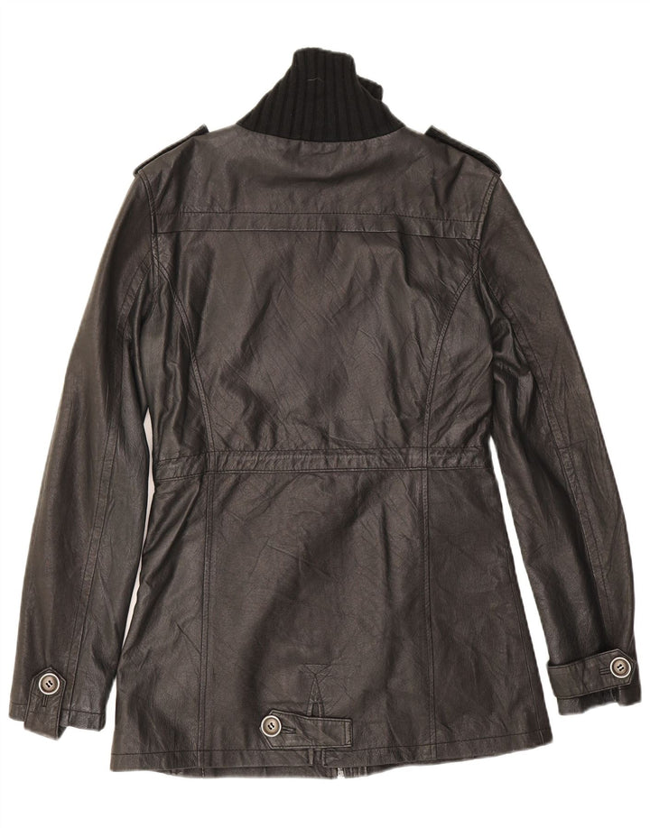 Giacca in pelle militare da donna Variety UK 14 Pelle nera media