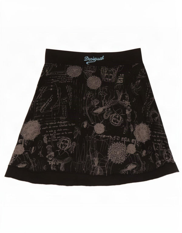 Desigual Gonna a trapezio con grafica da donna XL W36 Cotone geometrico nero