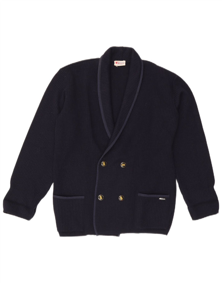 Maglione Cardigan Uomo Giuliano Medio Blu Navy Lana