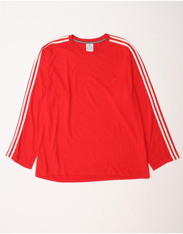 Top Adidas Uomo Manica Lunga 2XL Rosso Cotone