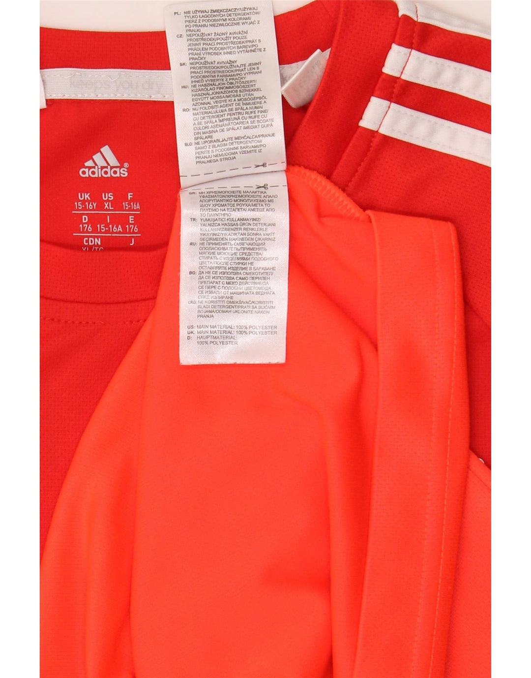 T-shirt ADIDAS da ragazzo Climalite 15-16 anni in poliestere color block arancione