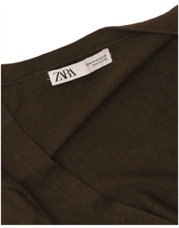 Maglione cardigan da donna Zara UK 12 medio cachi