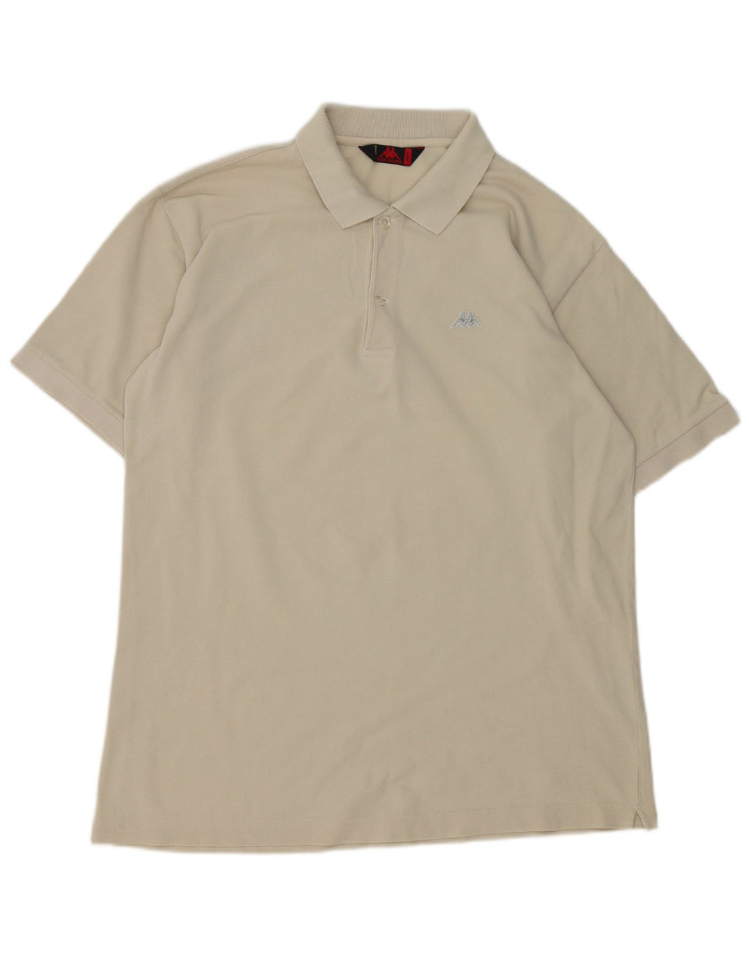 Polo Kappa da uomo grande in cotone bianco sporco