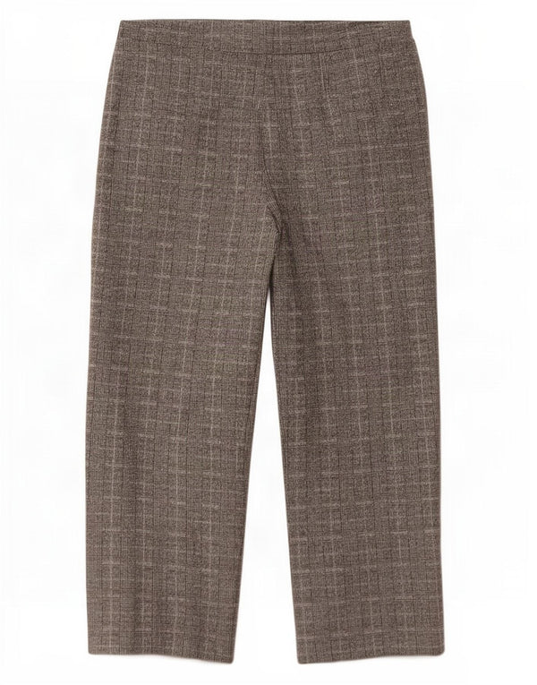 Pantaloni dritti da donna Marks & Spencer UK 18 XL W36 L28 scozzese grigio
