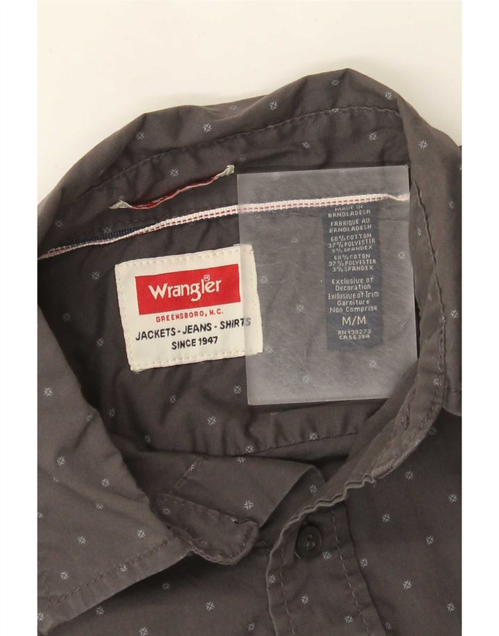 Camicia da uomo Wrangler in cotone maculato grigio medio