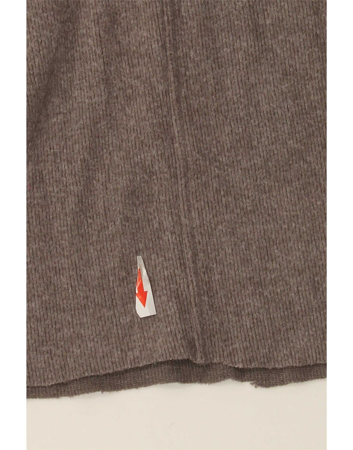 Pantaloni a gamba larga a vita alta da donna Zara UK 14 Poliestere grigio medio