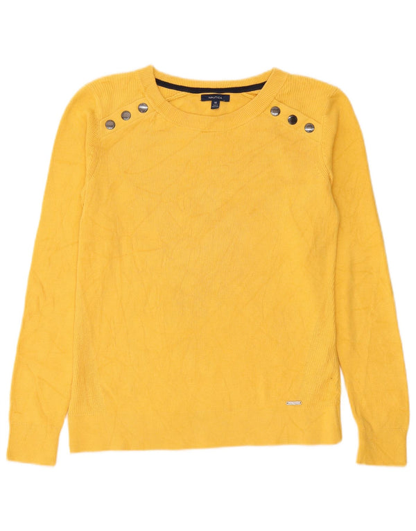 Maglione da donna oversize con scollo a barca Nautica UK 6 XS cotone giallo