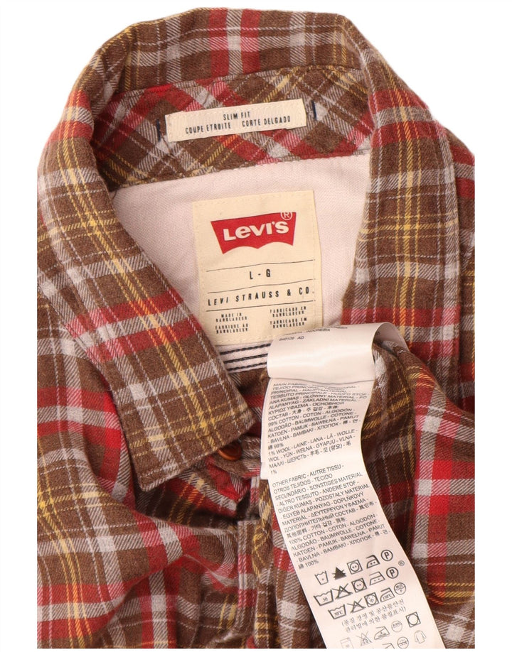 Camicia Levi's da uomo slim fit in flanella, cotone a quadri multicolore grande