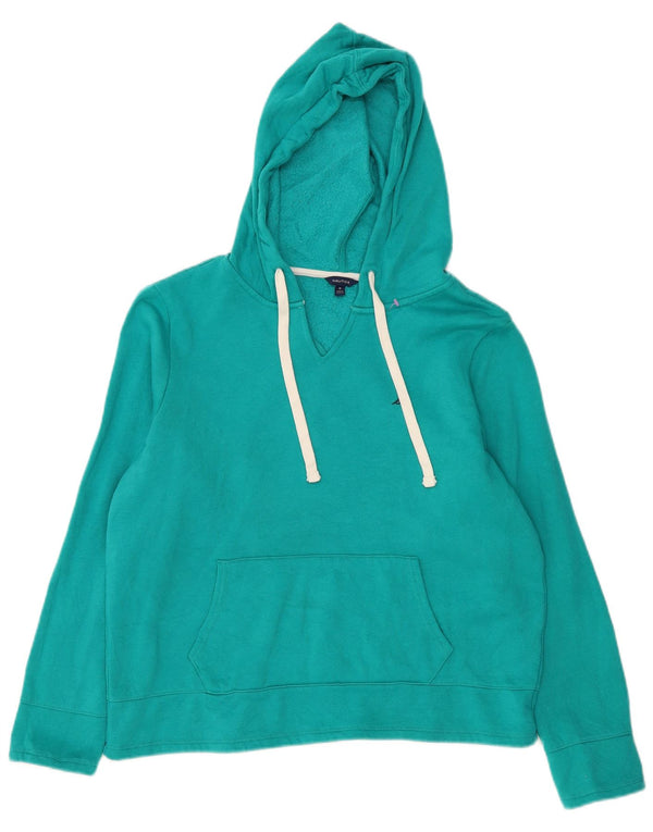 Maglione con cappuccio da donna Nautica UK 14 cotone turchese medio