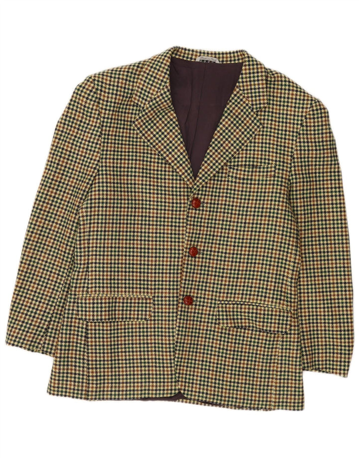 Giacca blazer da uomo a 3 bottoni Wampum UK 38 pied de poule medio multicolore