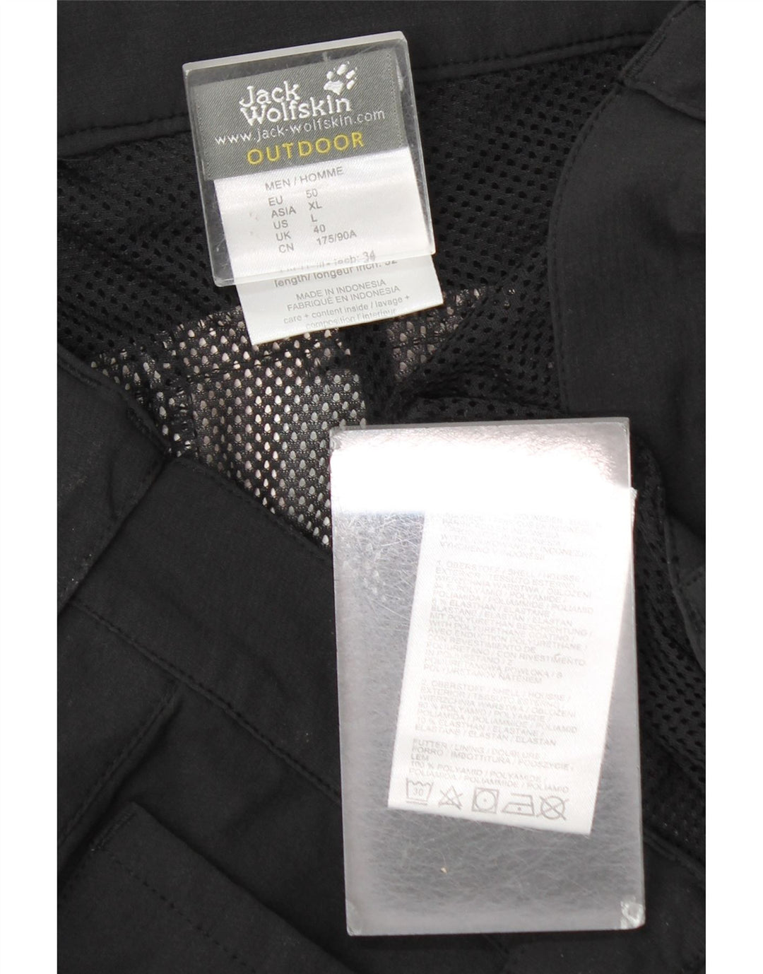 Pantaloni casual dritti da uomo Jack Wolfskin W40 L31 poliammide nero