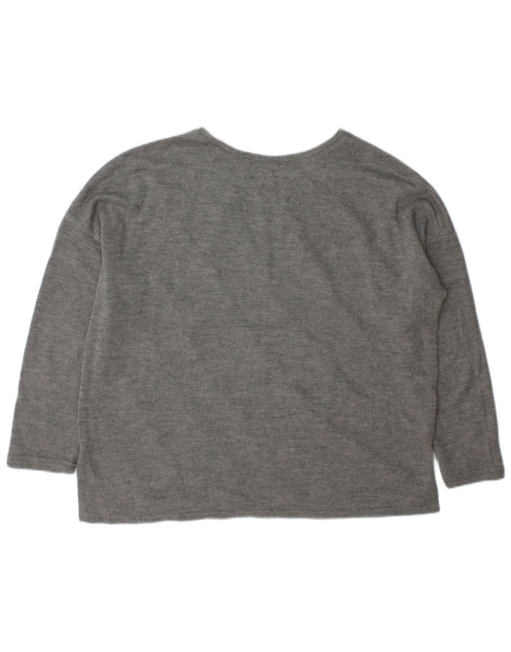 Maglione maglione girocollo oversize da donna Zara UK 14 Grigio medio